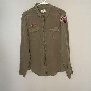 Army green button up - American Eagle